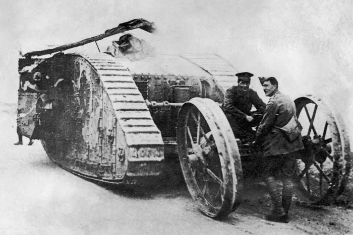 An illustration of a Mark I tank.