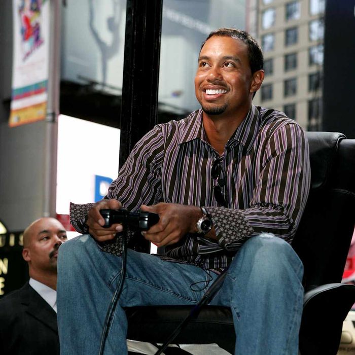 An image of Tiger Woods is shown
