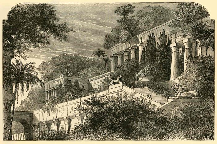 An artist's depiction of The Hanging Gardens of Babylon, dating back to around 1890.