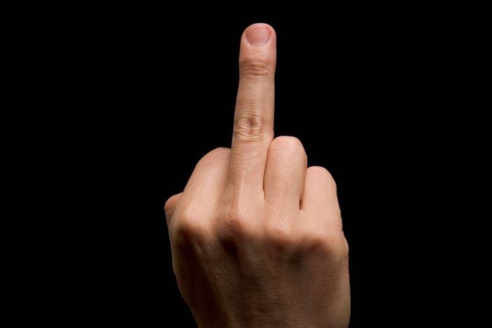 A hand with the middle finger raised.