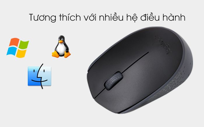Chuột không dây Logitech M170 Đen - Tương thích hệ điều hành