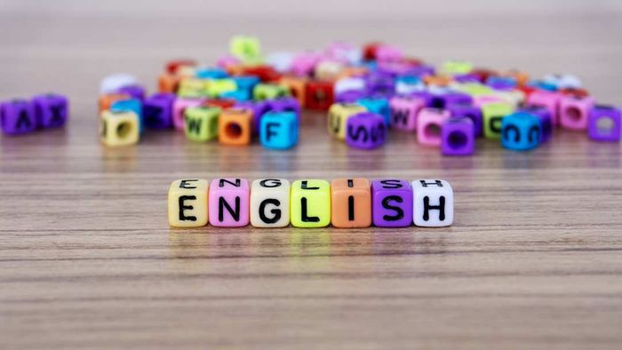 Beads with letters on them spelling out the word 'English'