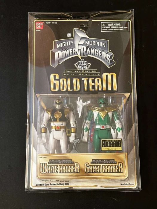 The 1995 Mighty Morphin Power Rangers Gold Team is pictured here.
