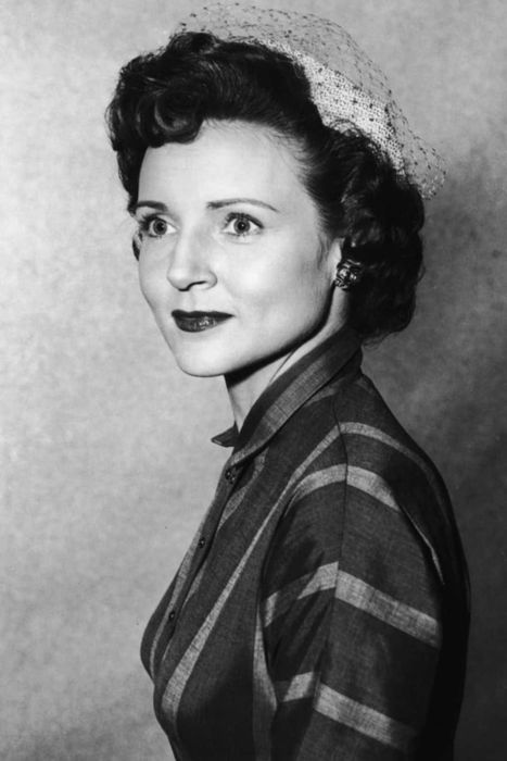 A headshot of Betty White from the 1950s.