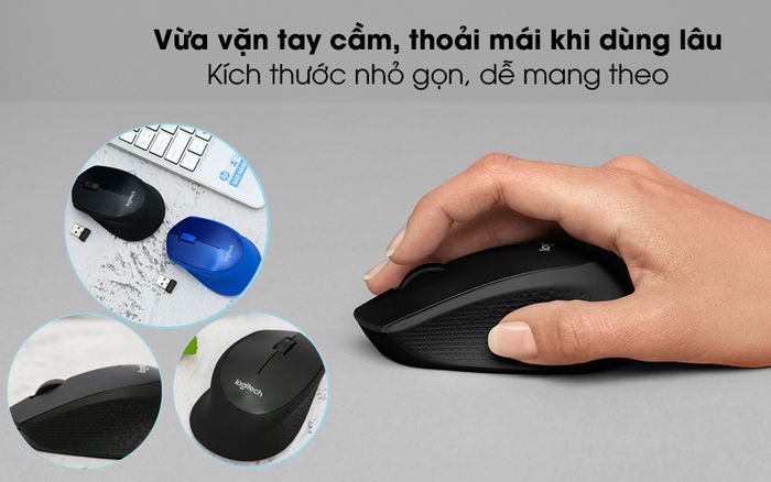 Êm ái, vừa vặn tay cầm - Chuột Không Dây Silent Logitech M331