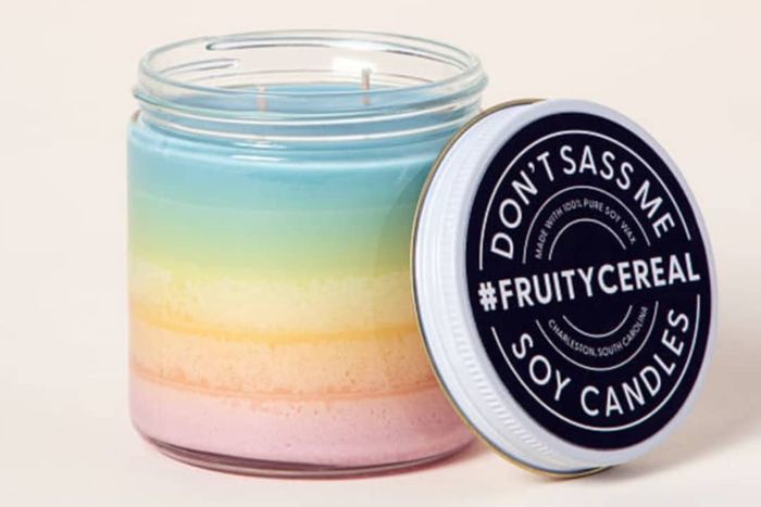 Top Soy Candles: Fruity Cereal Candle is featured here.