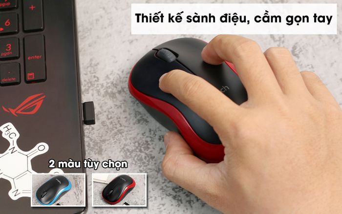 Chuột không dây Logitech M185 - Kiểu dáng nhỏ gọn