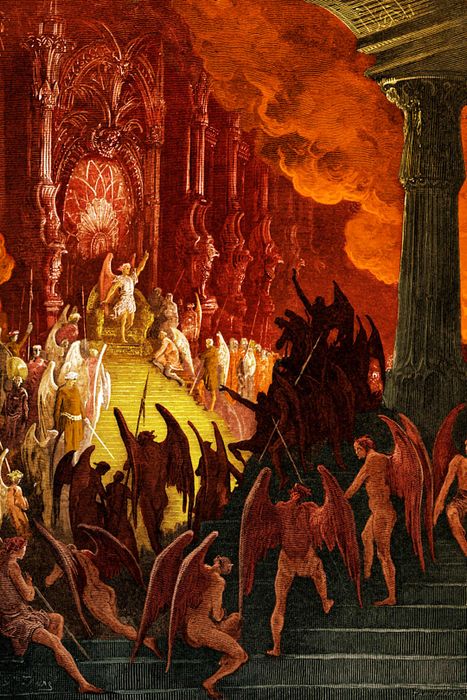 Paradise Lost: Satan in Council, engraving by Gustave Doré