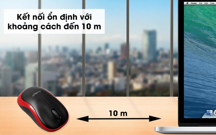 Chuột không dây Logitech M185 - Phạm vi sử dụng rộng đến 10 m