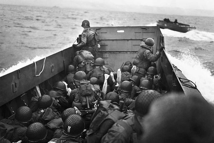 Allied Troops in Amphibious Landing Craft