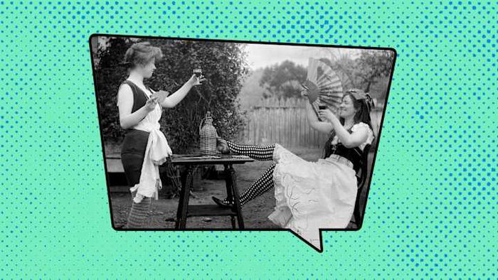 A pair of pals enjoying a peloothered evening back in 1915.