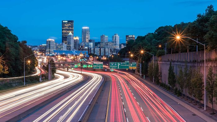 I-279 heading toward downtown.