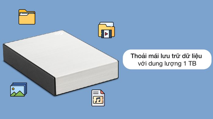 Dung lượng lưu trữ dữ liệu 1 TB - Ổ cứng di động 1 TB Seagate One Touch STKY1000401 Bạc