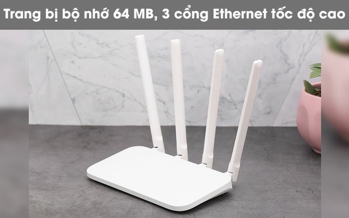 Router Wifi Chuẩn AC1200 Xiaomi 4A Trắng - Bộ nhớ 64 MB