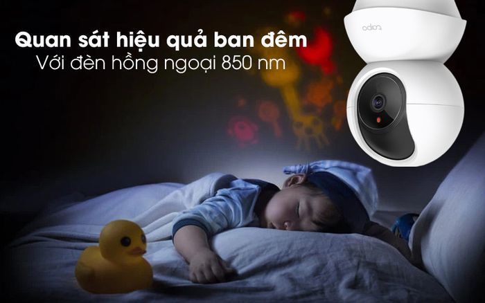 Quan sát ban đêm - Camera IP 360 độ 1080P TP-Link Tapo TC70 Trắng