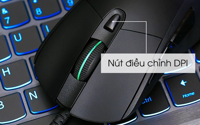 Trang bị nút điều chỉnh DPI - Chuột Gaming Logitech G403 Hero Đen