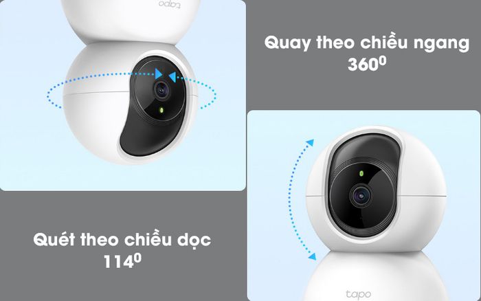 Bao quát rộng - Camera IP 360 độ 1080P TP-Link Tapo TC70 Trắng