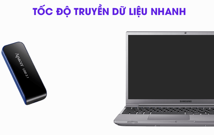 USB 3.1 16GB Apacer AH356 - Tốc độ truyền dữ liệu mạnh mẽ qua chuẩn USB 3.1
