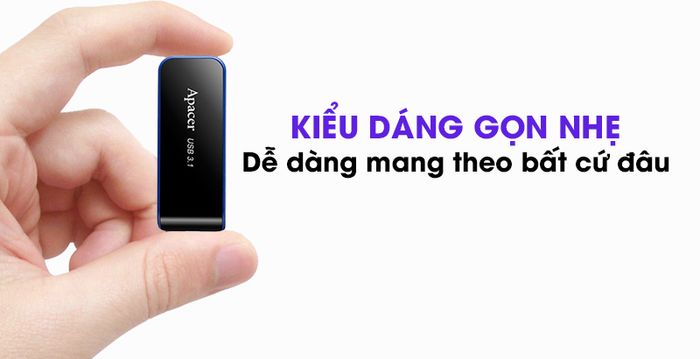 USB 3.1 16GB Apacer AH356 - Kiểu dáng gọn nhẹ