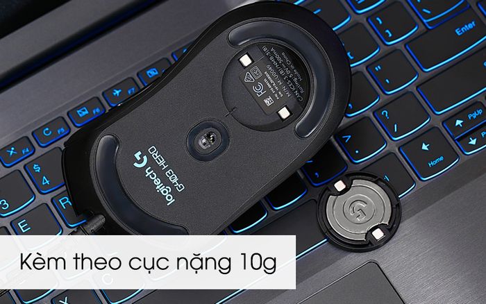 Kèm theo cục nặng 10g - Chuột Gaming Logitech G403 Hero Đen