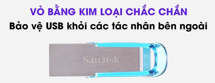 USB 3.0 32GB Sandisk CZ73 - Vỏ USB Sandisk bằng kim loại cứng cáp