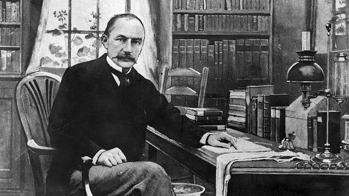 A depiction of Thomas Hardy in his study
