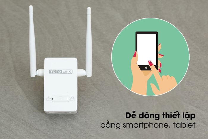 Bộ Mở Rộng Sóng Wifi AC220V Totolink EX200 Trắng dễ dàng thiết lập bằng điện thoại