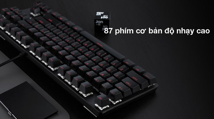 87 phím - Bàn Phím Cơ Có Dây Gaming Rapoo V500alloy Đen