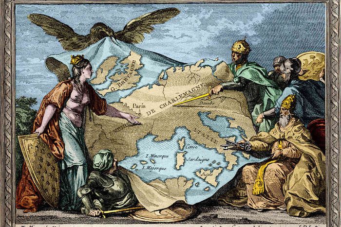 An Allegorical Depiction of Charlemagne’s Empire in 814 by Moreau le Jeune
