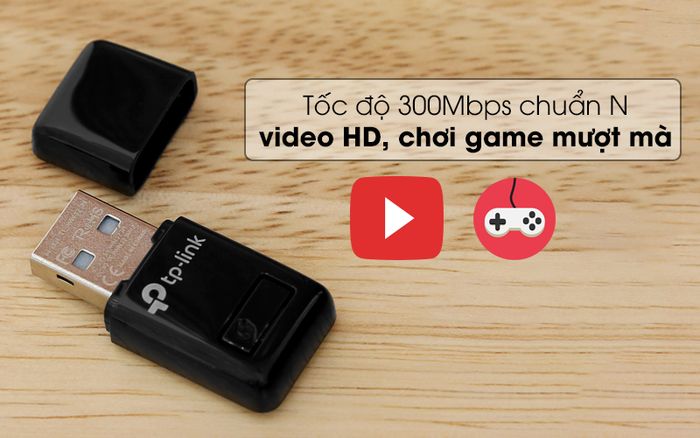 Có tốc độ cao - USB Wifi 300Mbps TP-Link TL-WN823N Đen