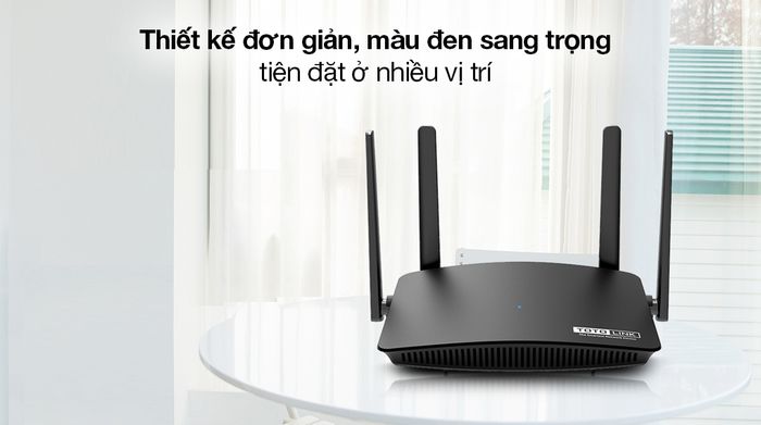 Bộ Phát Sóng Wifi Router Chuẩn AC1200 Băng Tần Kép Totolink A720R đen - Vỏ máy phủ màu đen trang nhã, kết cấu chắc chắn