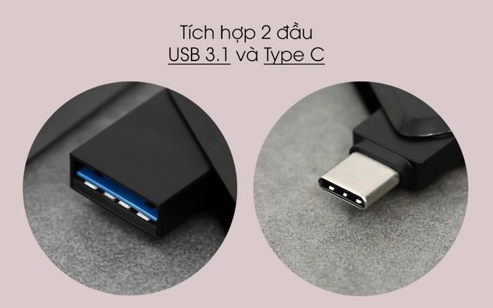 Tích hợp 2 đầu tiện ích - USB OTG 3.1 64GB Sandisk SDDDC3 đen