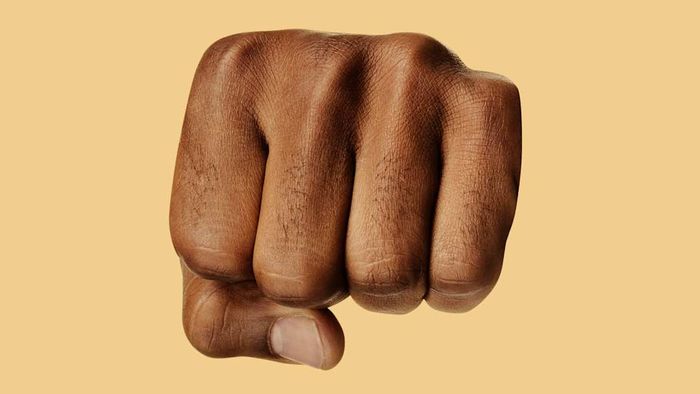 A fist is shown