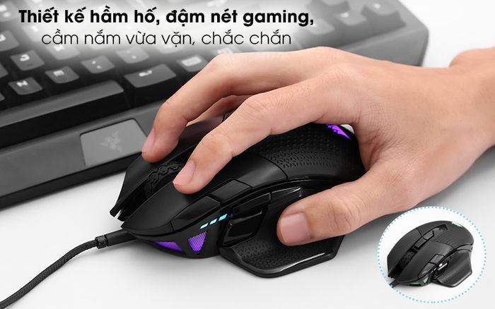 Chuột Gaming Corsair Nightsword RGB Đen - Thiết kế công thái học tinh tế