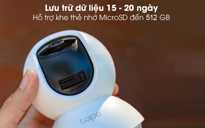 Lưu trữ thẻ nhớ - Camera IP 360 độ 1080P TP-Link Tapo TC70 Trắng