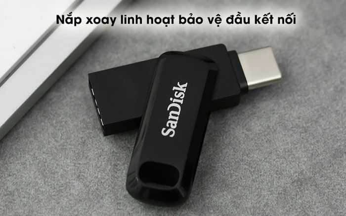 USB OTG 3.1 128GB Type C Sandisk SDDDC3 Đen - Thiết kế nắp xoay