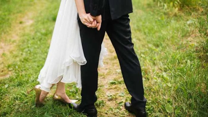 This bride might be unknowingly participating in a traditional Swedish wedding custom.
