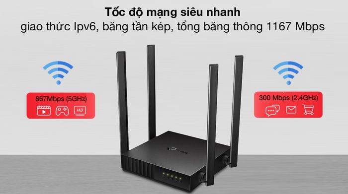 Băng tần kép - TP-Link Archer C54 Đen