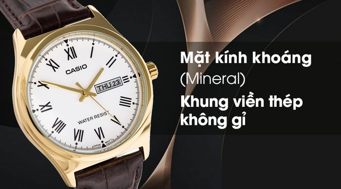 Đồng hồ nam Casio MTP-V006GL-7BUDF có lớp vỏ ngoài bền chắc