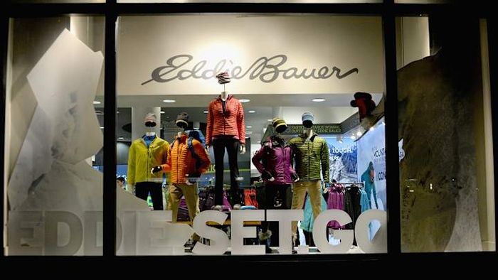 A bustling Eddie Bauer outlet located in the heart of New York City.