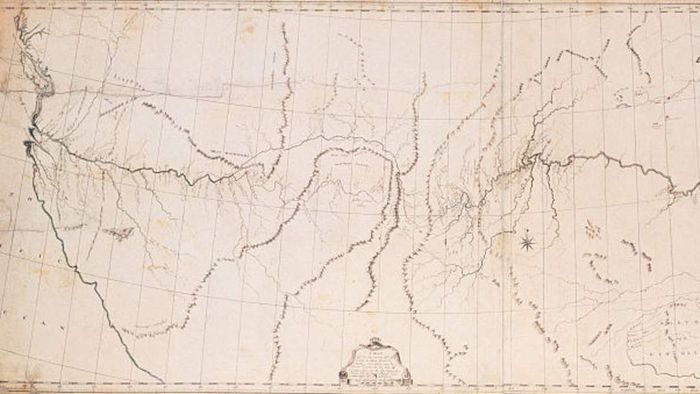 Map depicting the western segment of Lewis and Clark's historic expedition