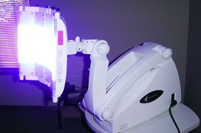The Omnilux Blue light therapy device for acne treatment.