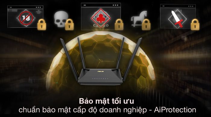 Bảo mật tốt - Asus AX53U Đen