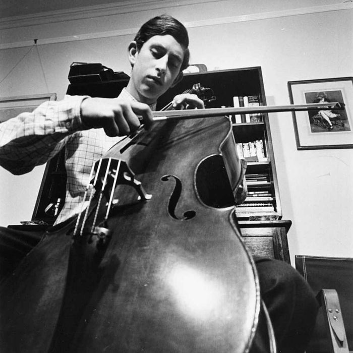 Charles performing on the cello