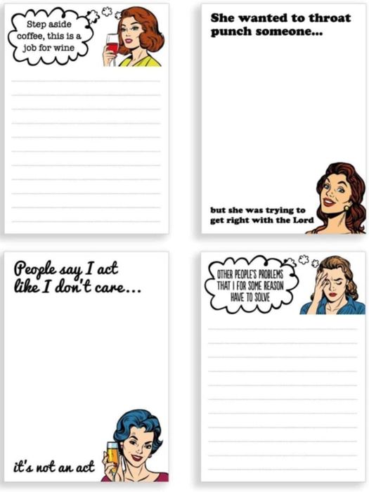 fun novelty memo pads with sardonic quotes