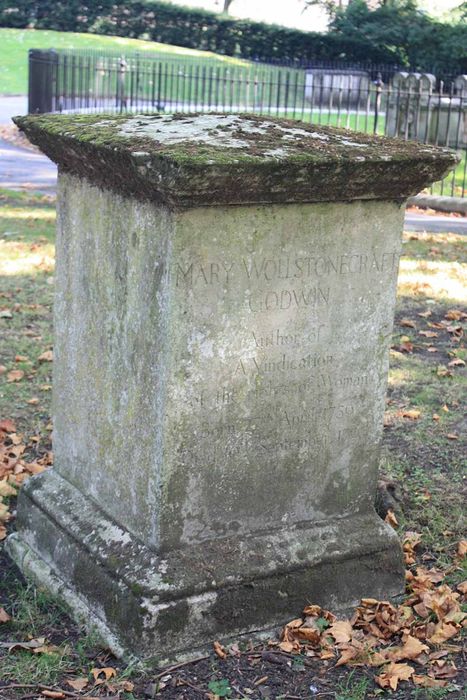 The resting place of Mary Wollstonecraft at St. Pancras Old Church in London.