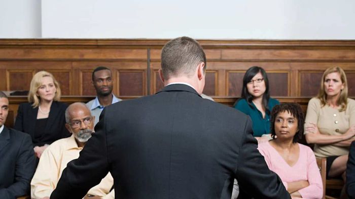 A jury is shown