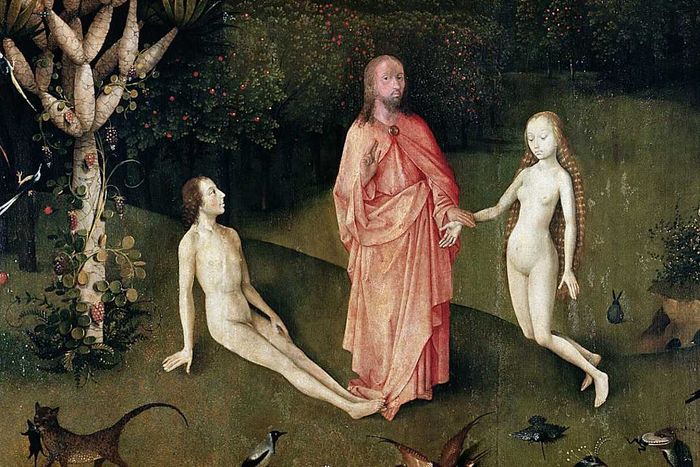 Close-up of The Garden of Eden (Left Panel) from The Garden of Earthly Delights by Hieronymus Bosch