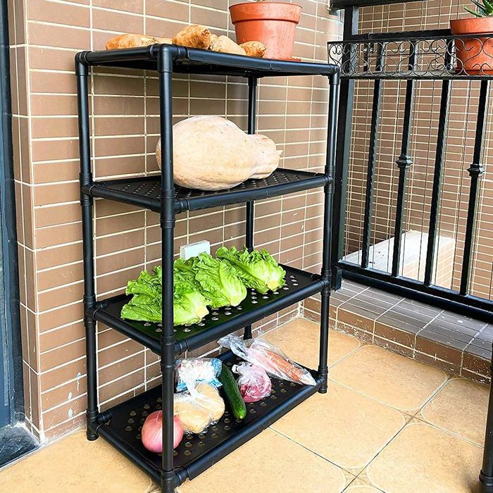 cutequeen 4-Tier Plastic Multi-Purpose Storage Shelf