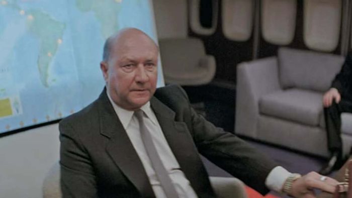 Donald Pleasence in a scene from Escape from New York (1981).